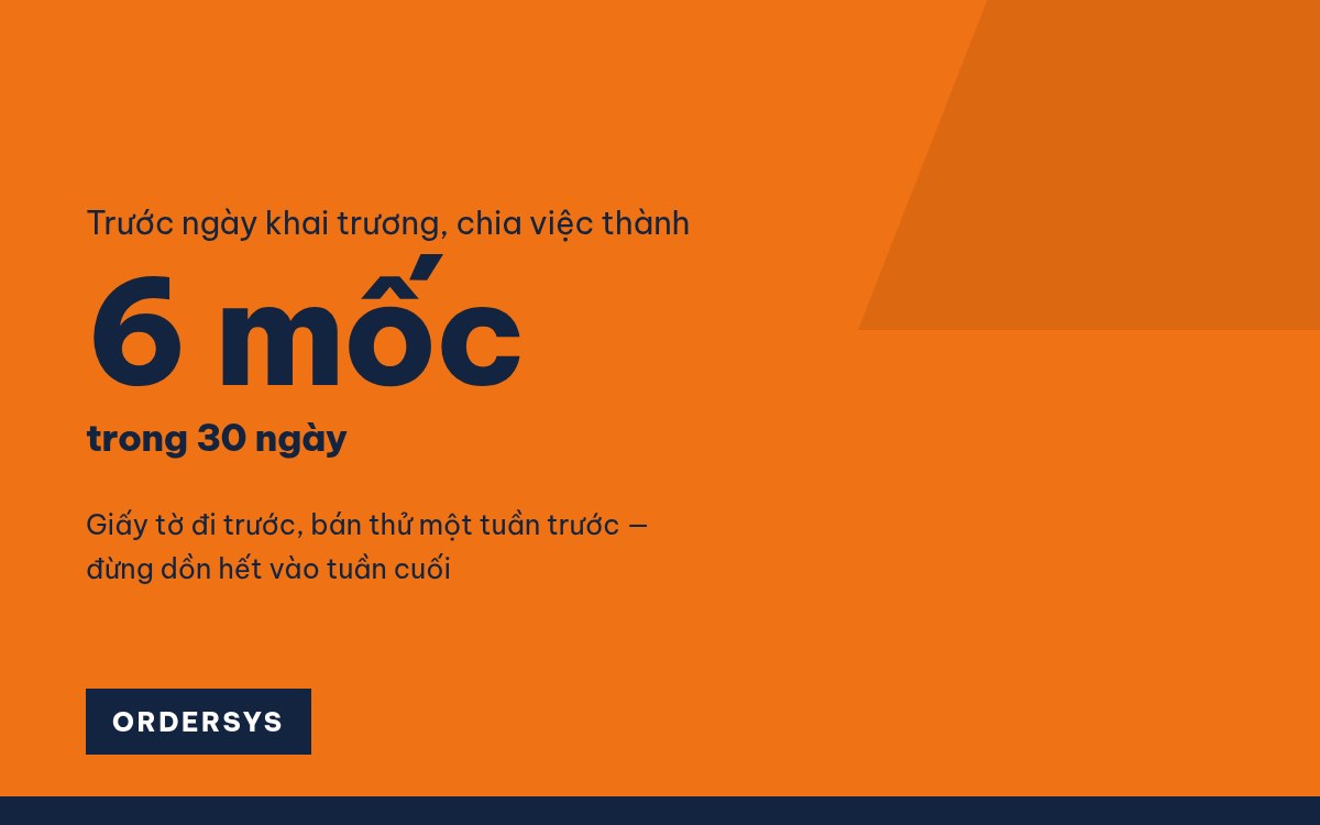 Checklist 30 ngày trước khai trương quán
