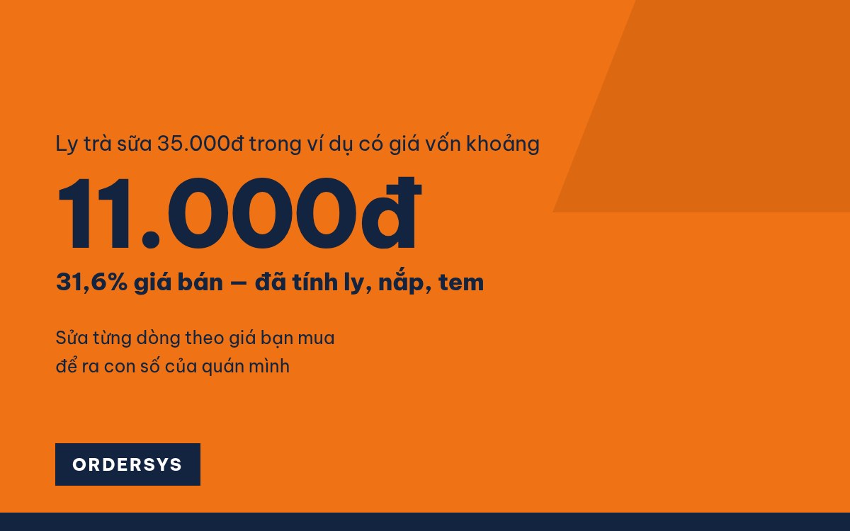 Cách tính giá vốn một ly cà phê, trà sữa (có máy tính)