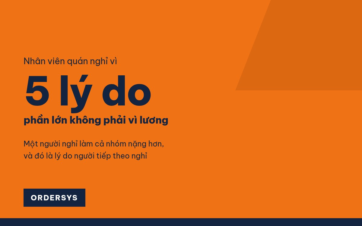 Giảm nhân viên nghỉ việc ở quán ăn
